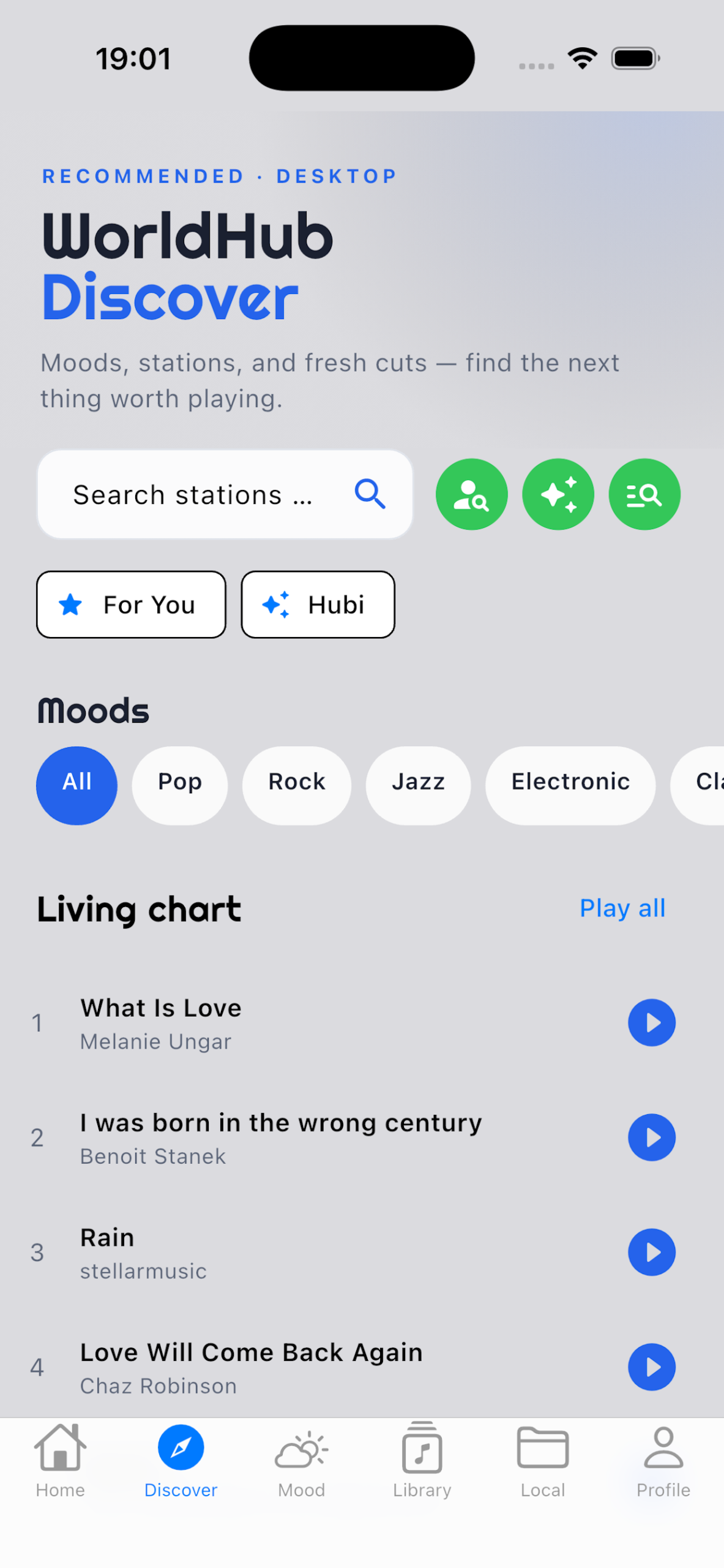 WorldHub Music  Stream radio, discover music, and play your local library across every device.